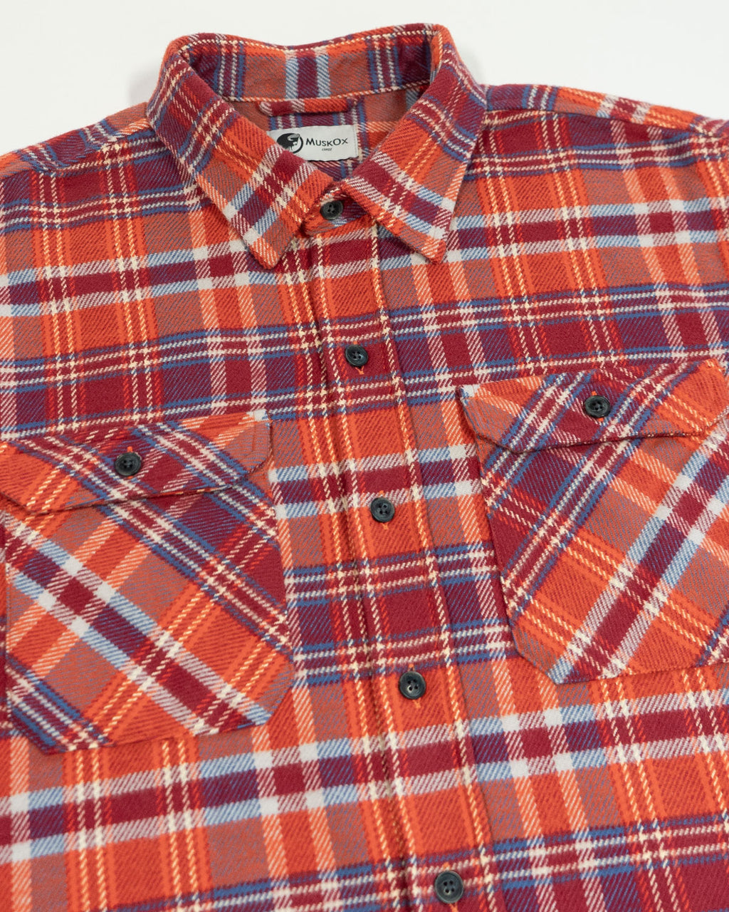 Soft Flannel Shirt for Men, 100% Cotton Flannel in Carmine Orange