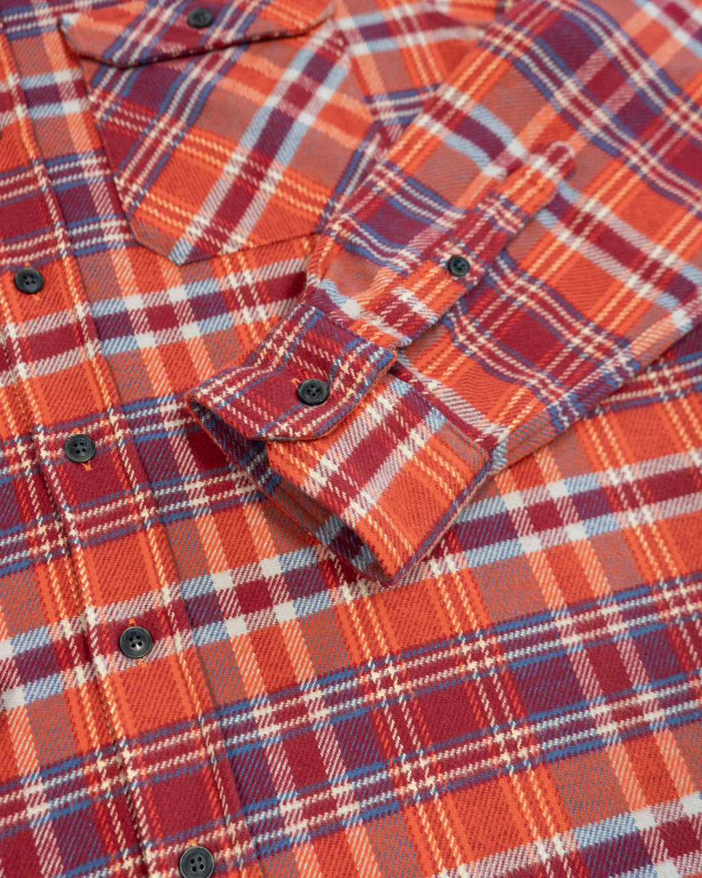 Soft Flannel Shirt for Men, 100% Cotton Flannel in Carmine Orange