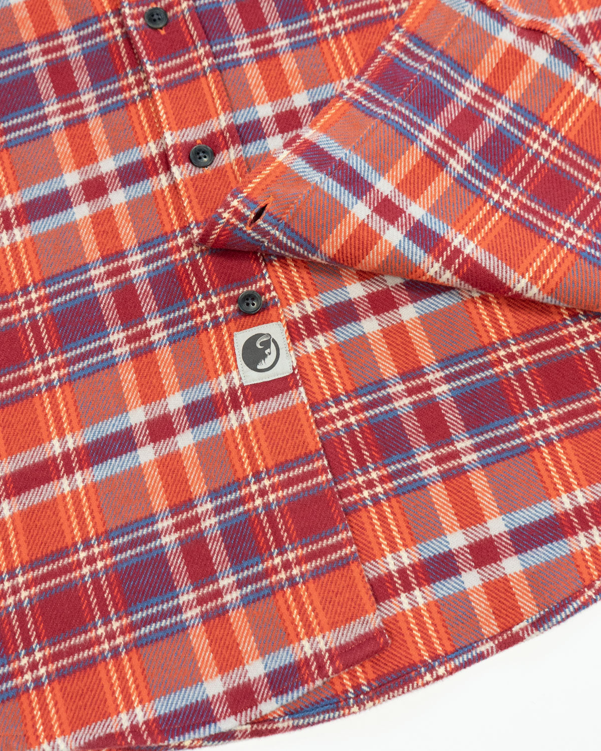 Soft Flannel Shirt for Men, 100% Cotton Flannel in Carmine Orange