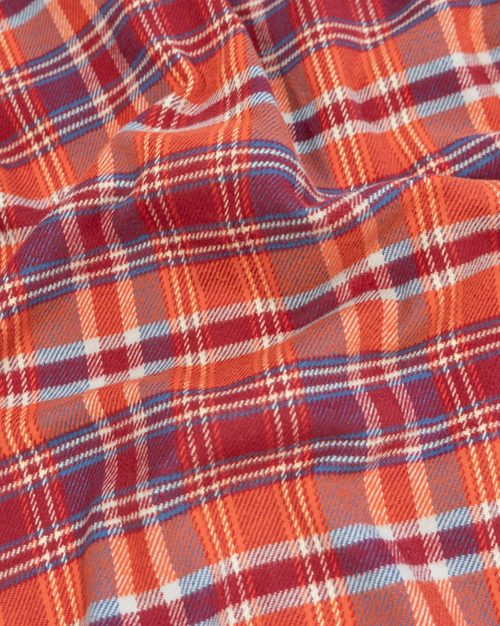 Soft Flannel Shirt for Men, 100% Cotton Flannel in Carmine Orange