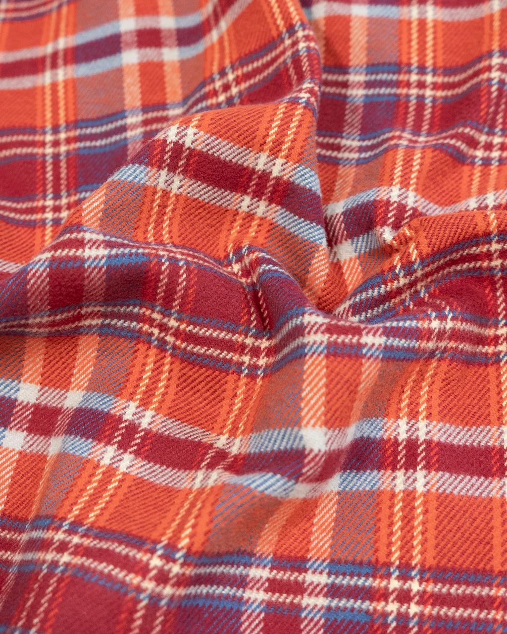 Soft Flannel Shirt for Men, 100% Cotton Flannel in Carmine Orange