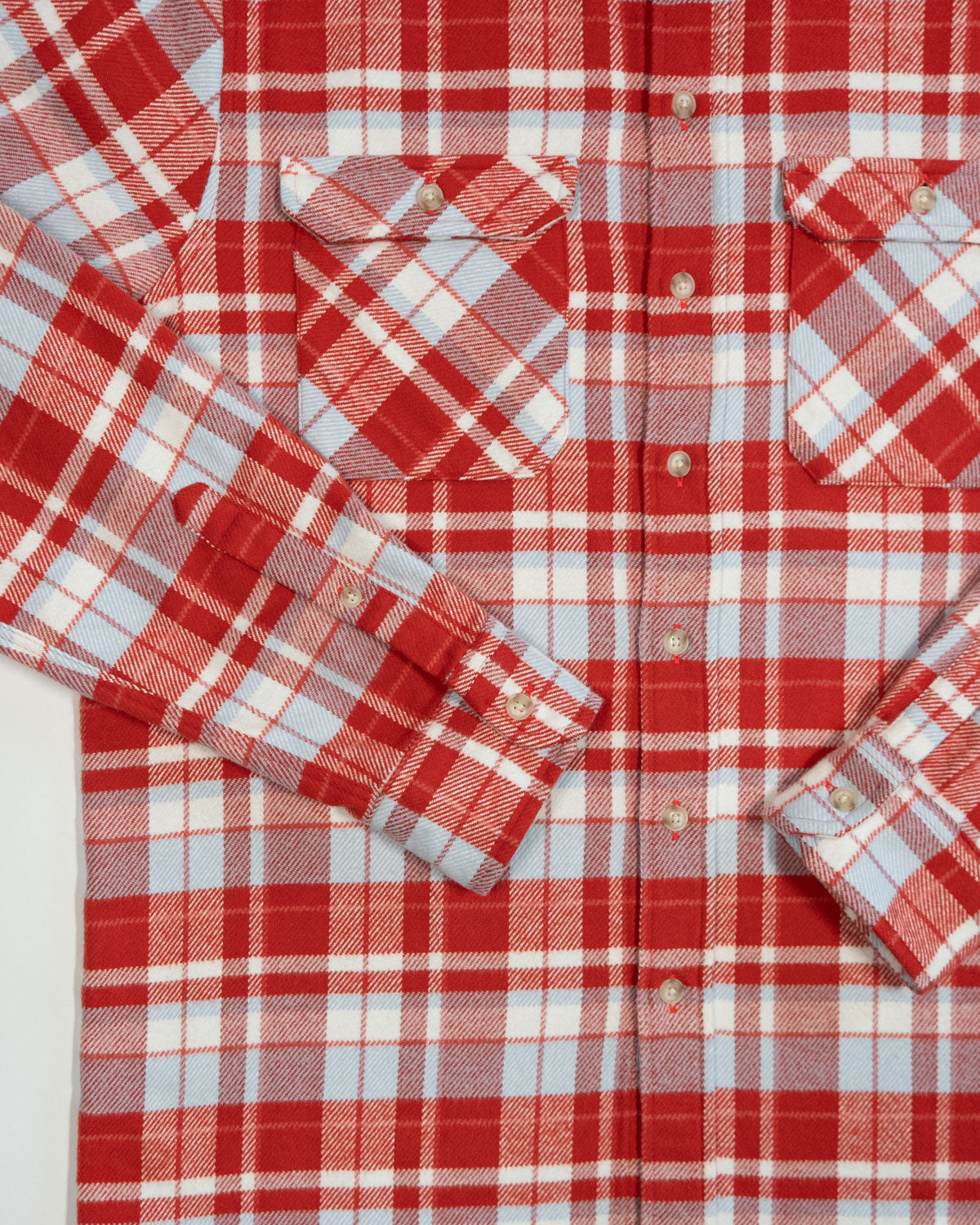 Soft Flannel Shirt for Men, 100% Cotton Flannel in Cayenne Red Plaid