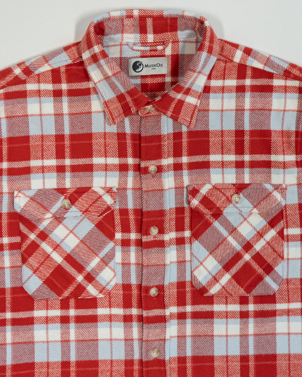 Soft Flannel Shirt for Men, 100% Cotton Flannel in Cayenne Red Plaid