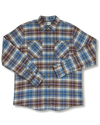 Men's Flannel Shirt for Fall in Brown and Blue Chestnut Plaid