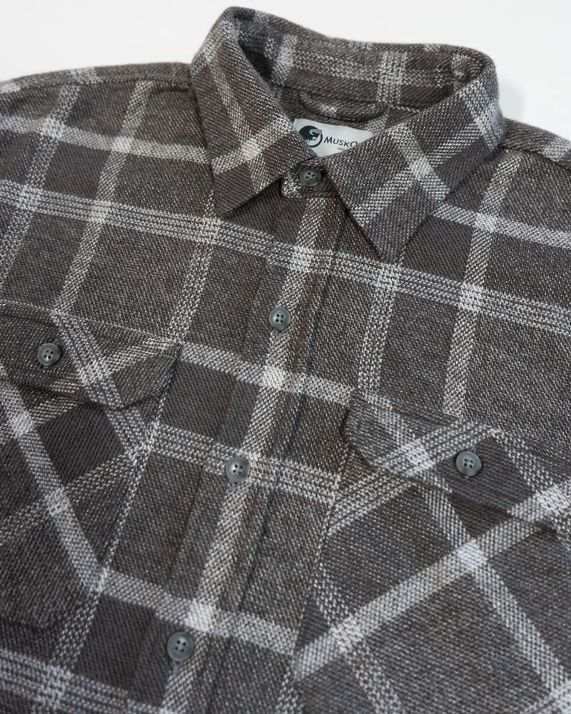 Soft Flannel Shirt for Men, 100% Cotton Flannel in Flint Windowpane