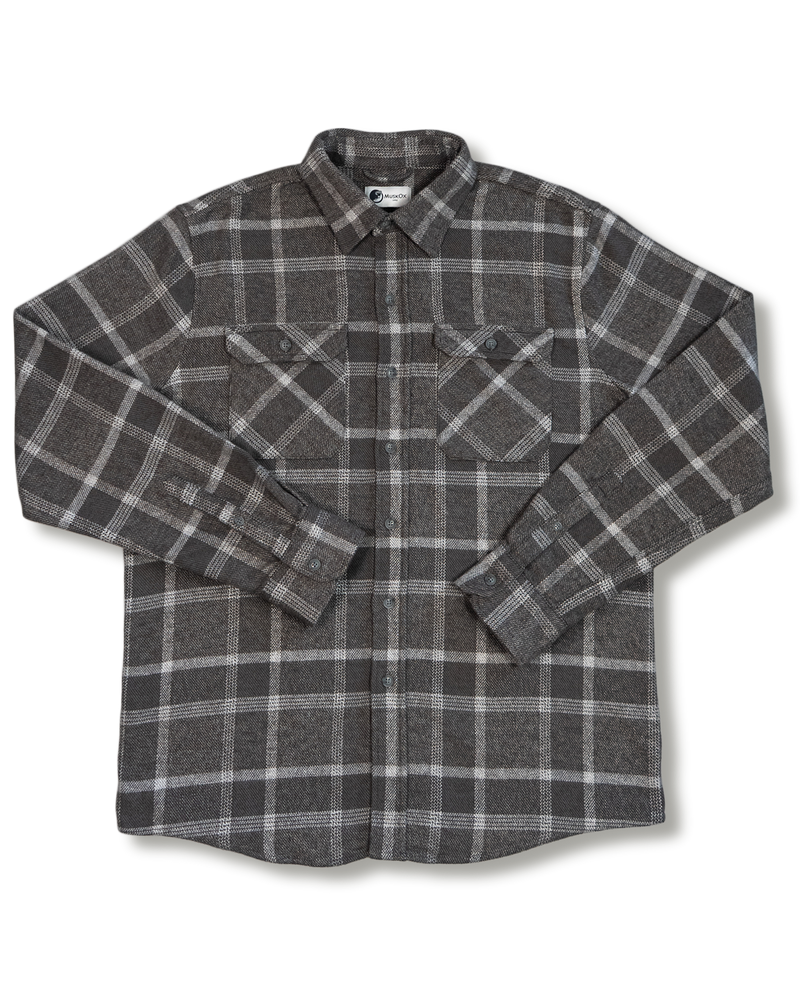 Soft Flannel Shirt for Men, 100% Cotton Flannel in Flint Windowpane
