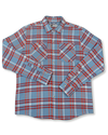 Field Grand Flannel in Frost, 100% Cotton Heavyweight Flannel in Blue and Orange Plaid