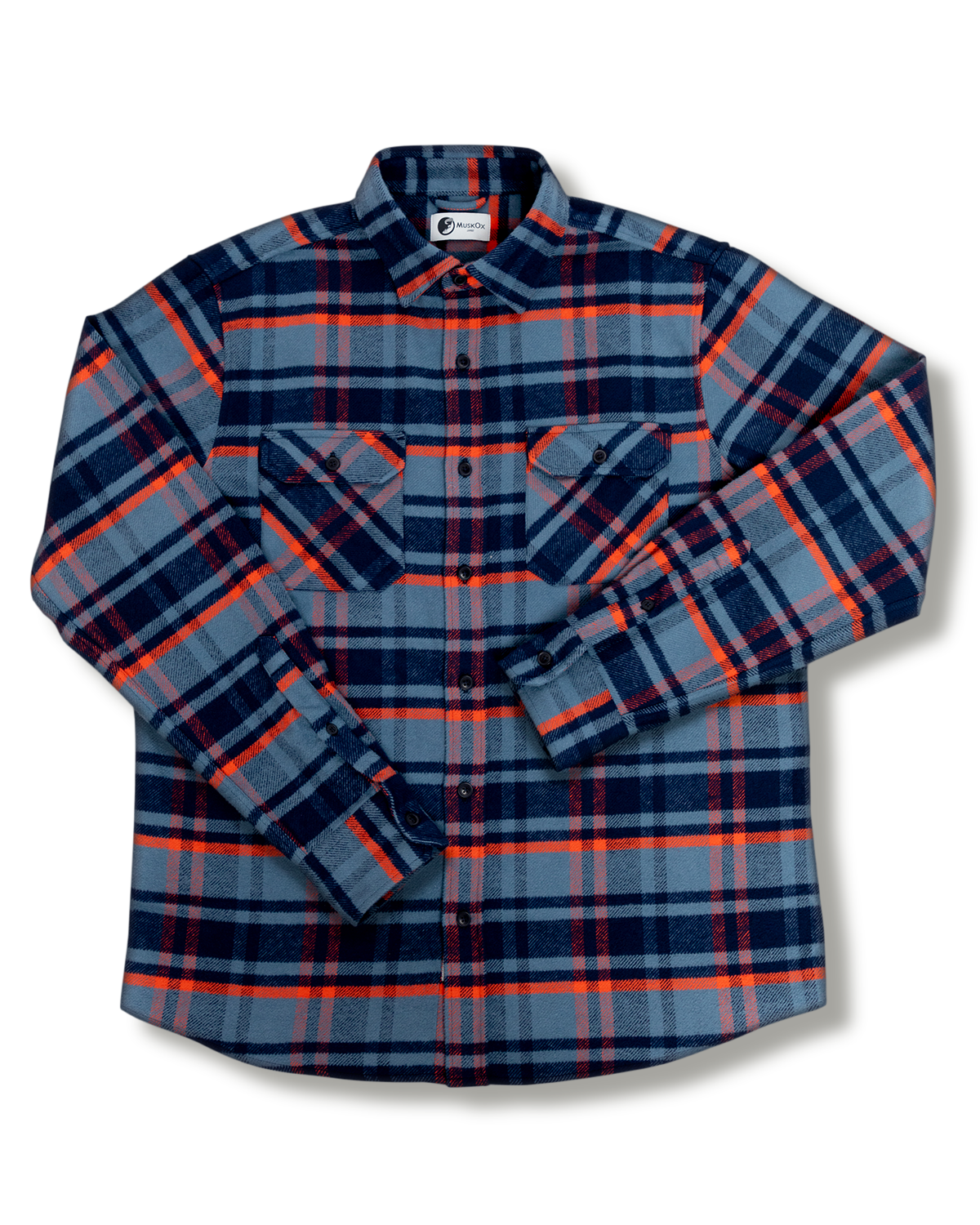 Grand Flannel in Blue Plaid, 100% Cotton Flannel for Men