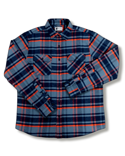 Grand Flannel in Blue Plaid, 100% Cotton Flannel for Men