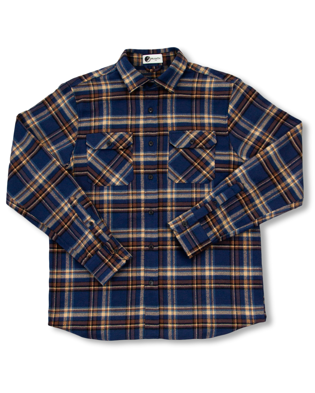 Field Grand Flannel in Pecan, 100% Cotton Flannel for Men by MuskOx Flannels
