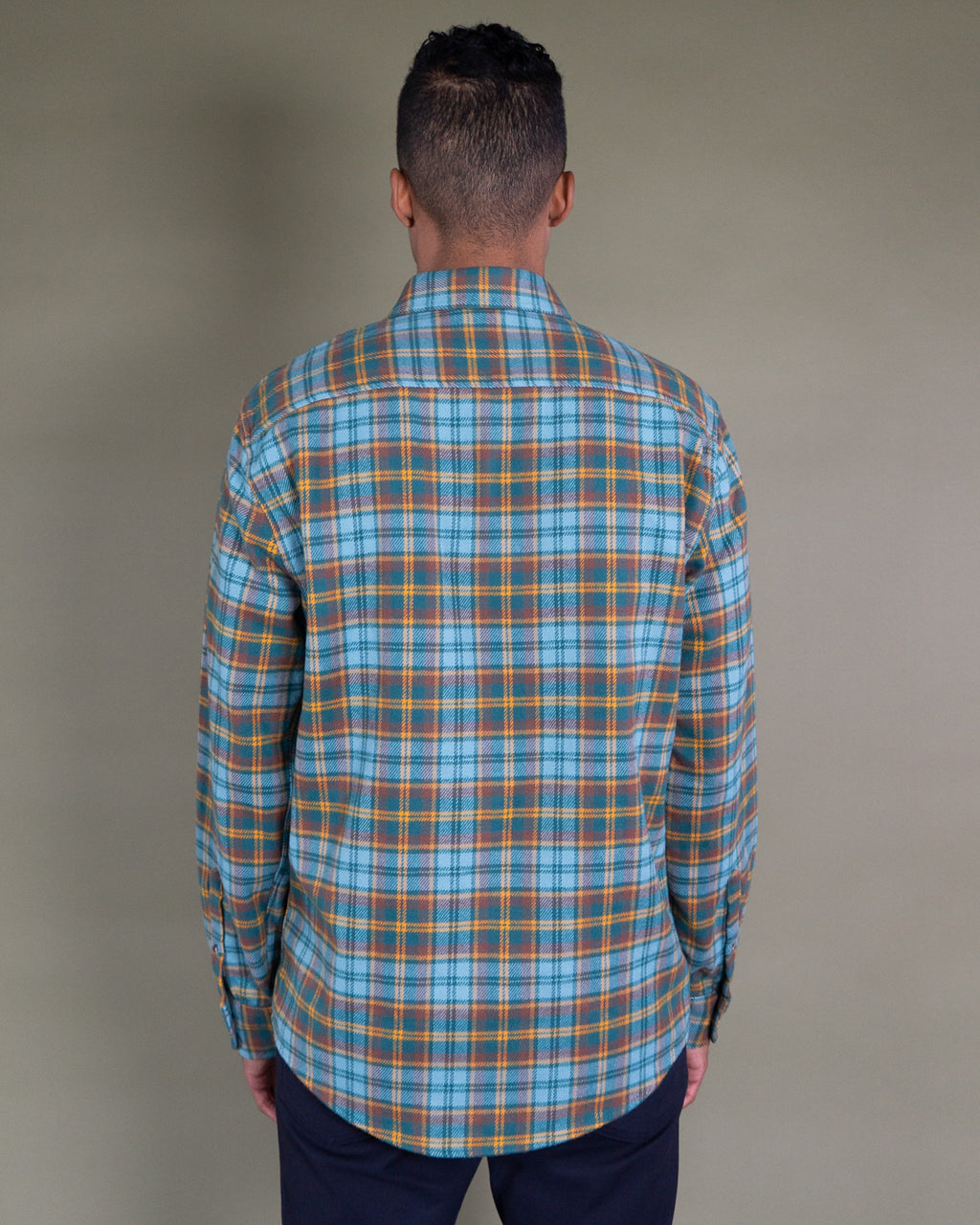 Field Grand Flannel in Sea Green, 100% cotton flannel shirt for men