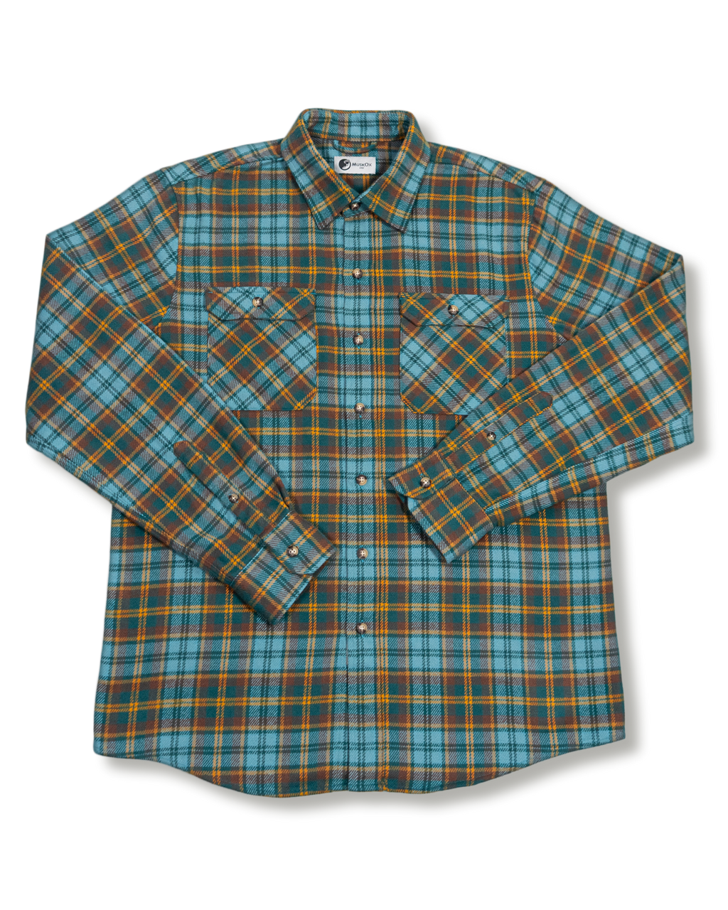 Field Grand Flannel in Sea Green, 100% cotton flannel shirt for men