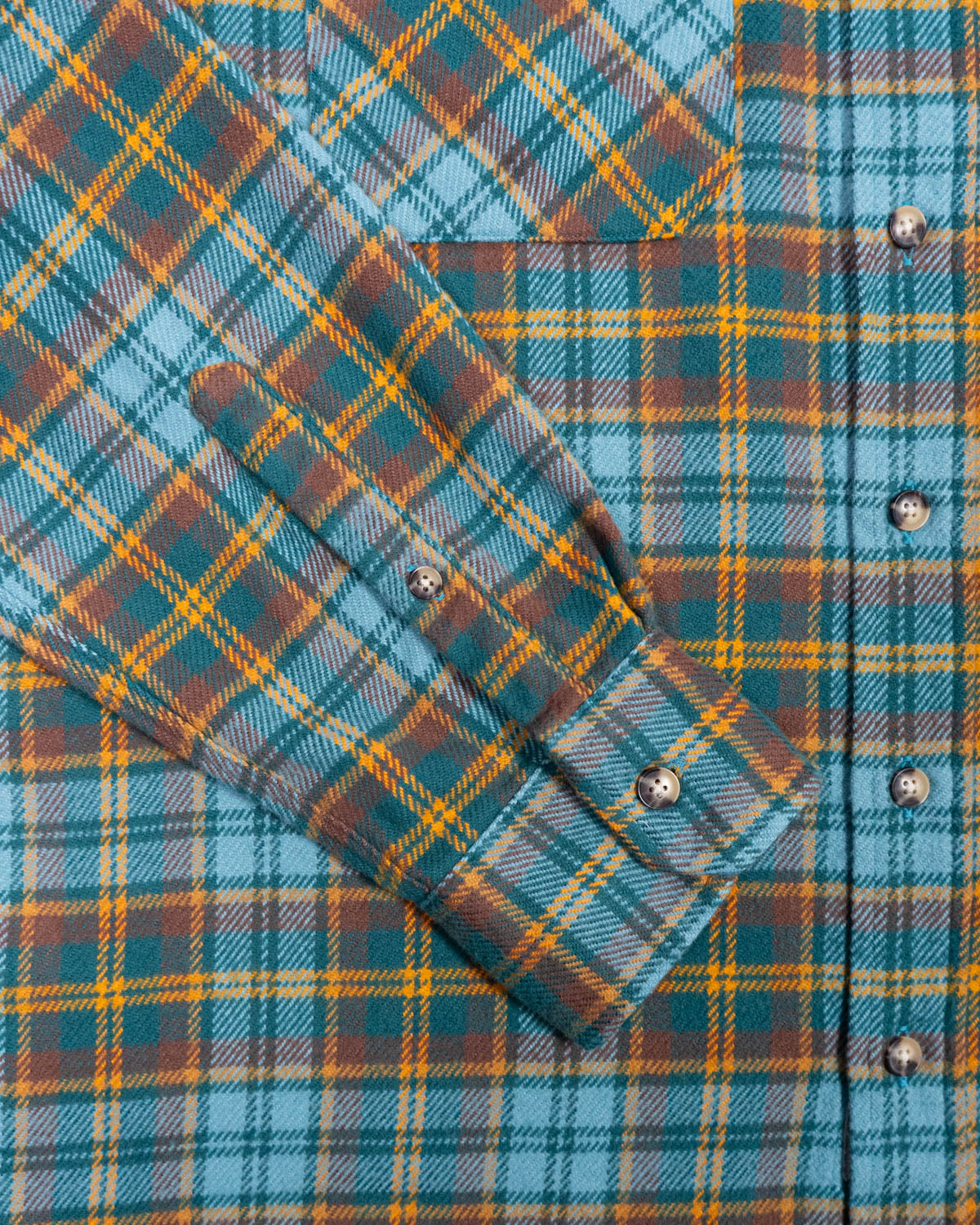 Field Grand Flannel in Sea Green, 100% cotton flannel shirt for men