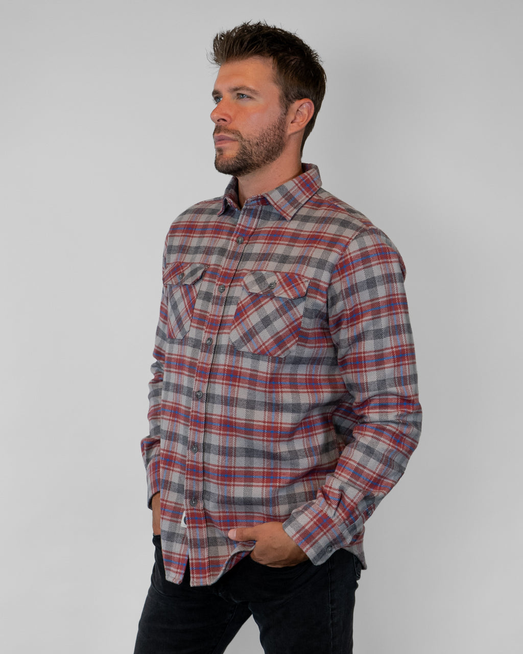 Field Grand Flannel Sedona Red, Cotton Flannel Shirt