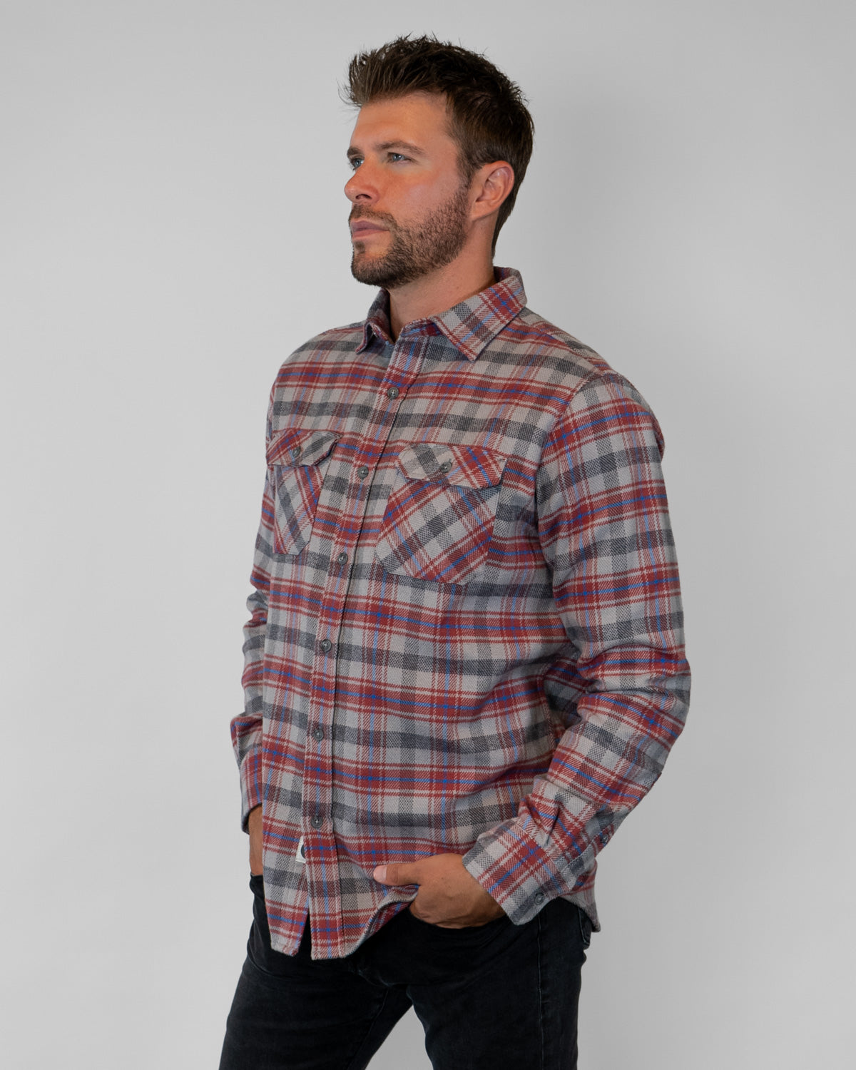 Field Grand Flannel Sedona Red, Cotton Flannel Shirt