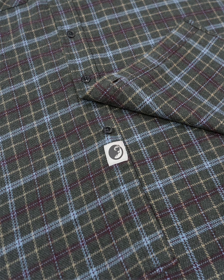 Men's Heavyweight Cotton Flannel in Green, Burgundy, Blue, and Yellow Plaid