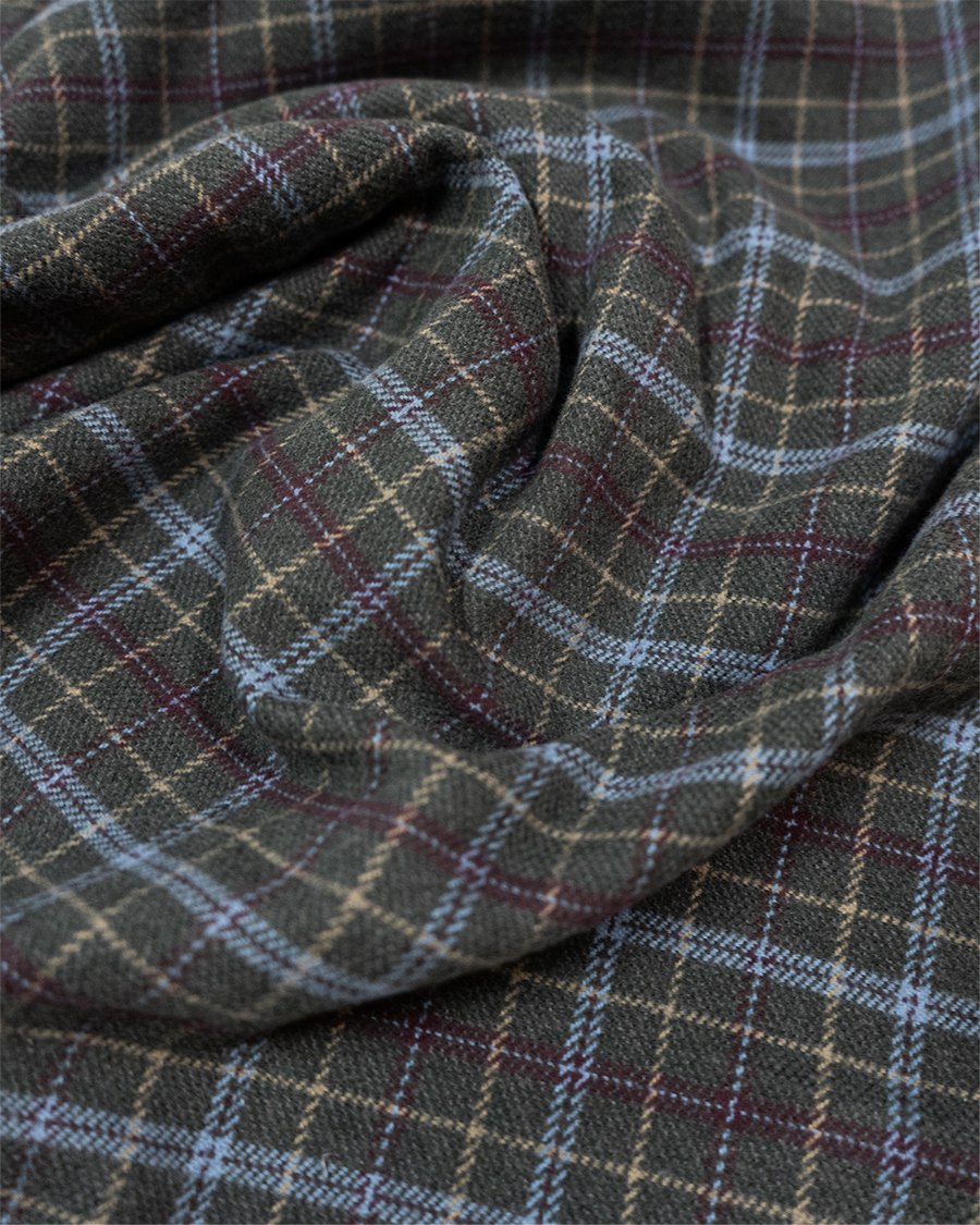 Men's Heavyweight Cotton Flannel in Green, Burgundy, Blue, and Yellow Plaid