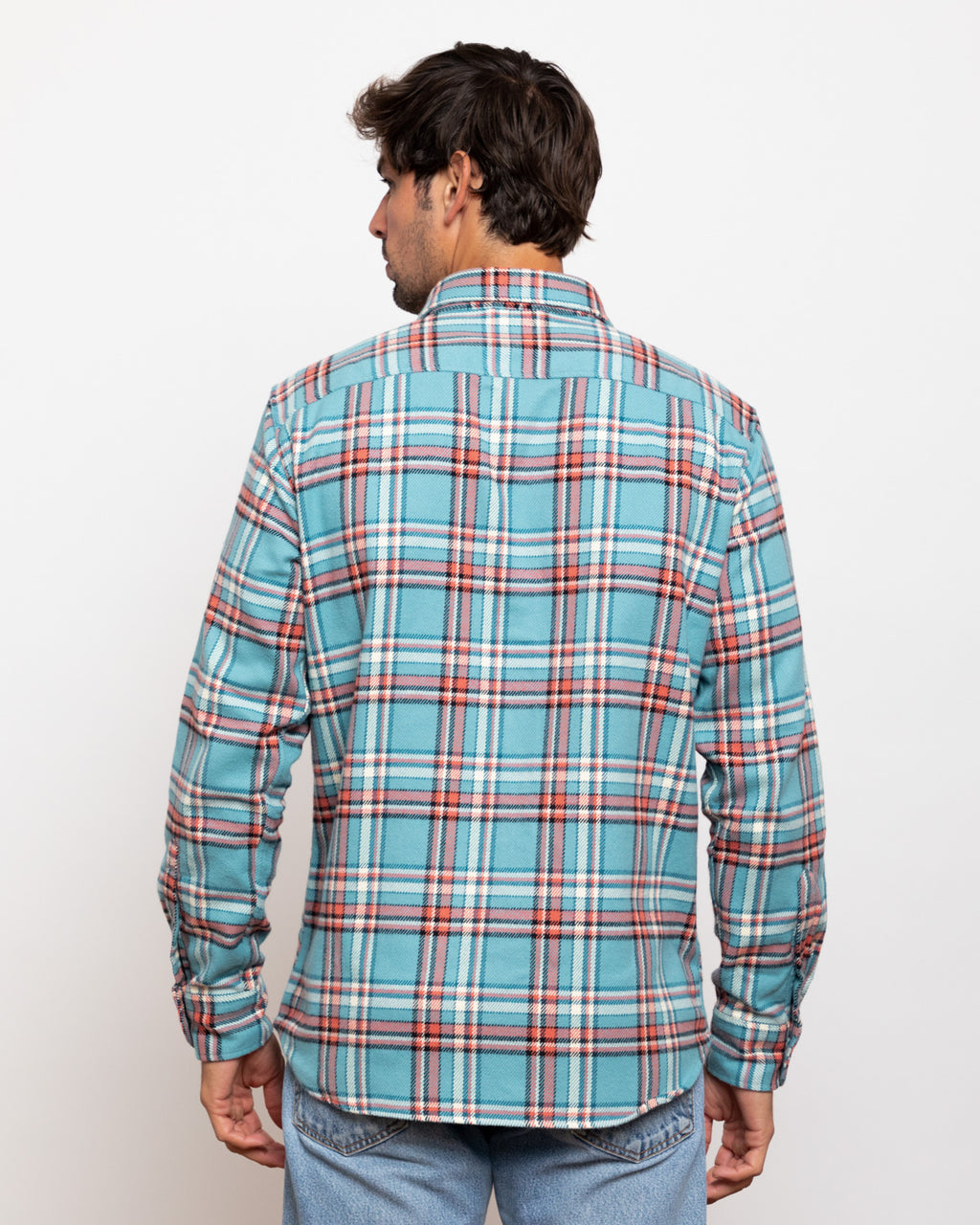 Field Grand Flannel in Teal Plaid, 100% Cotton Flannel for Men, Dense and Durable for the Field