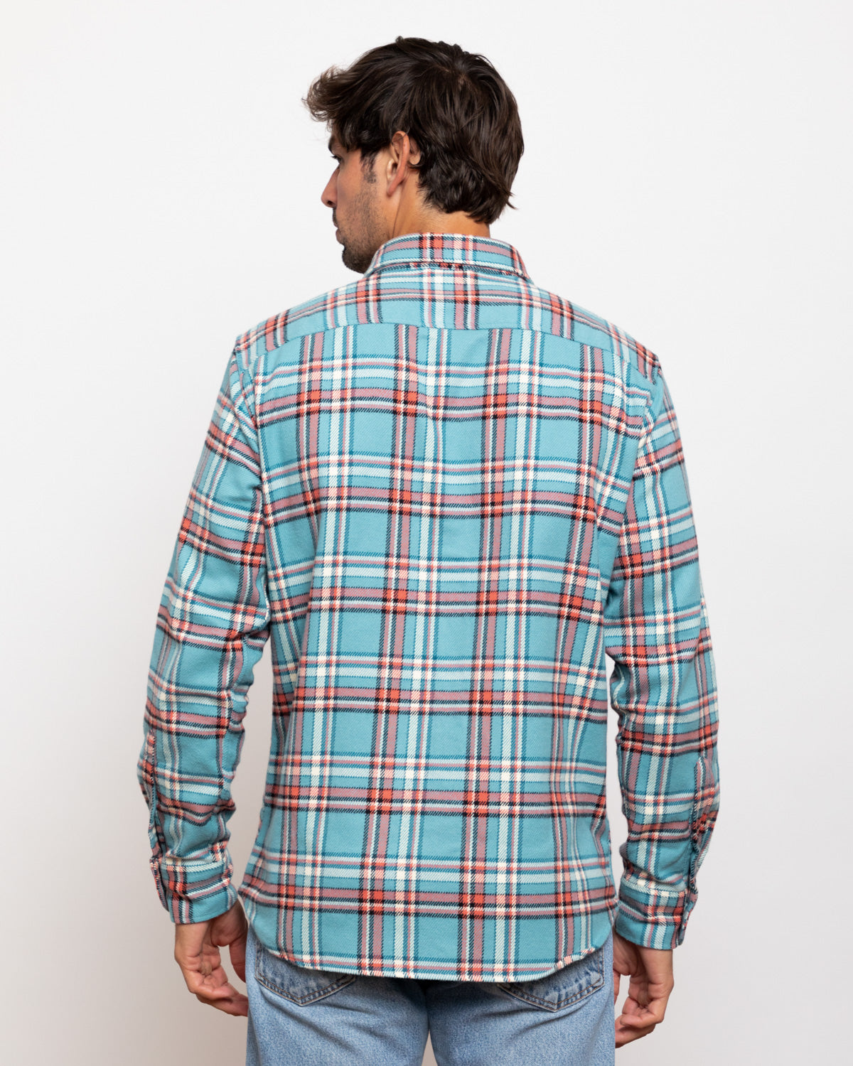 Field Grand Flannel in Teal Plaid, 100% Cotton Flannel for Men, Dense and Durable for the Field