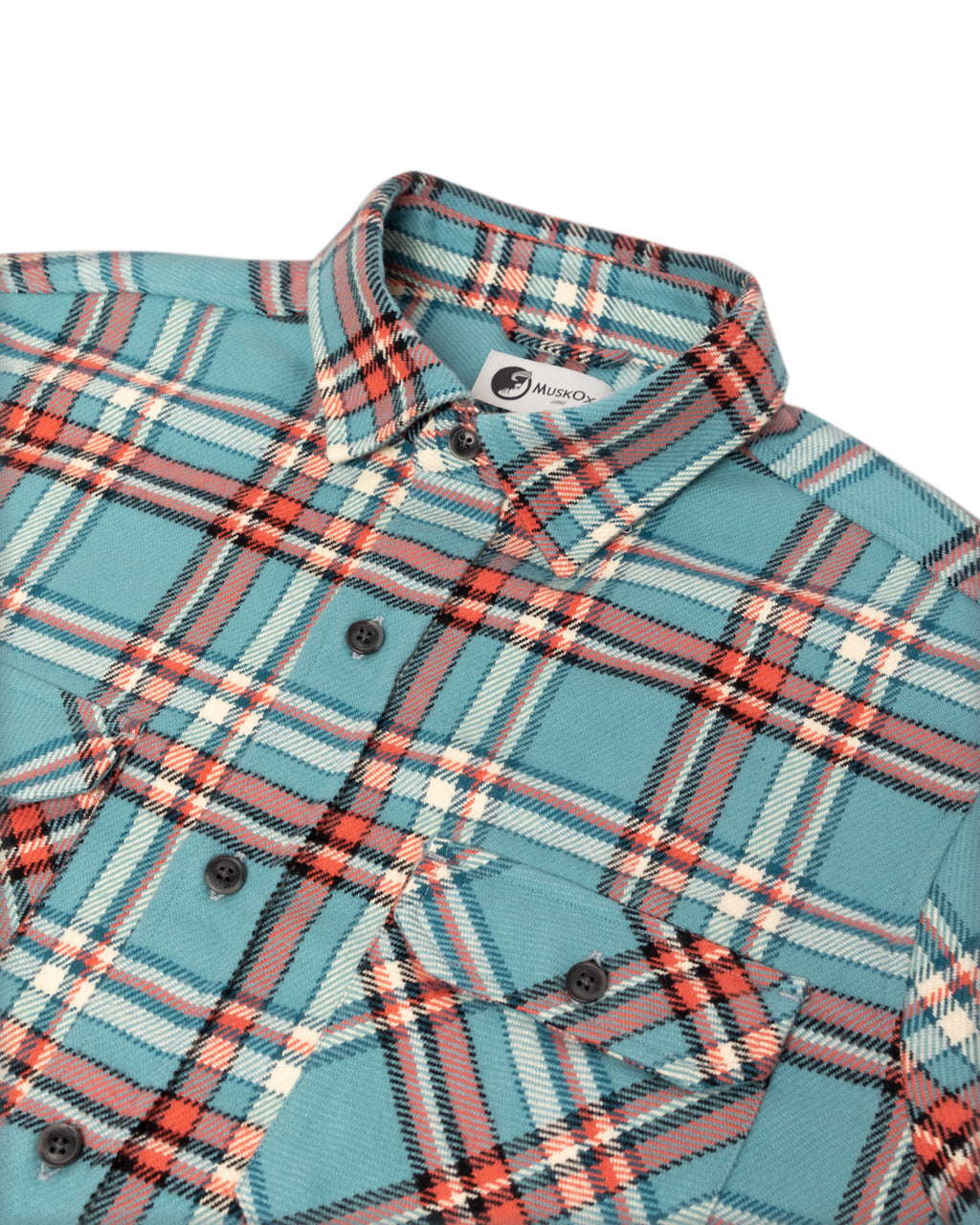 Field Grand Flannel in Teal Plaid, 100% Cotton Flannel for Men, Dense and Durable for the Field