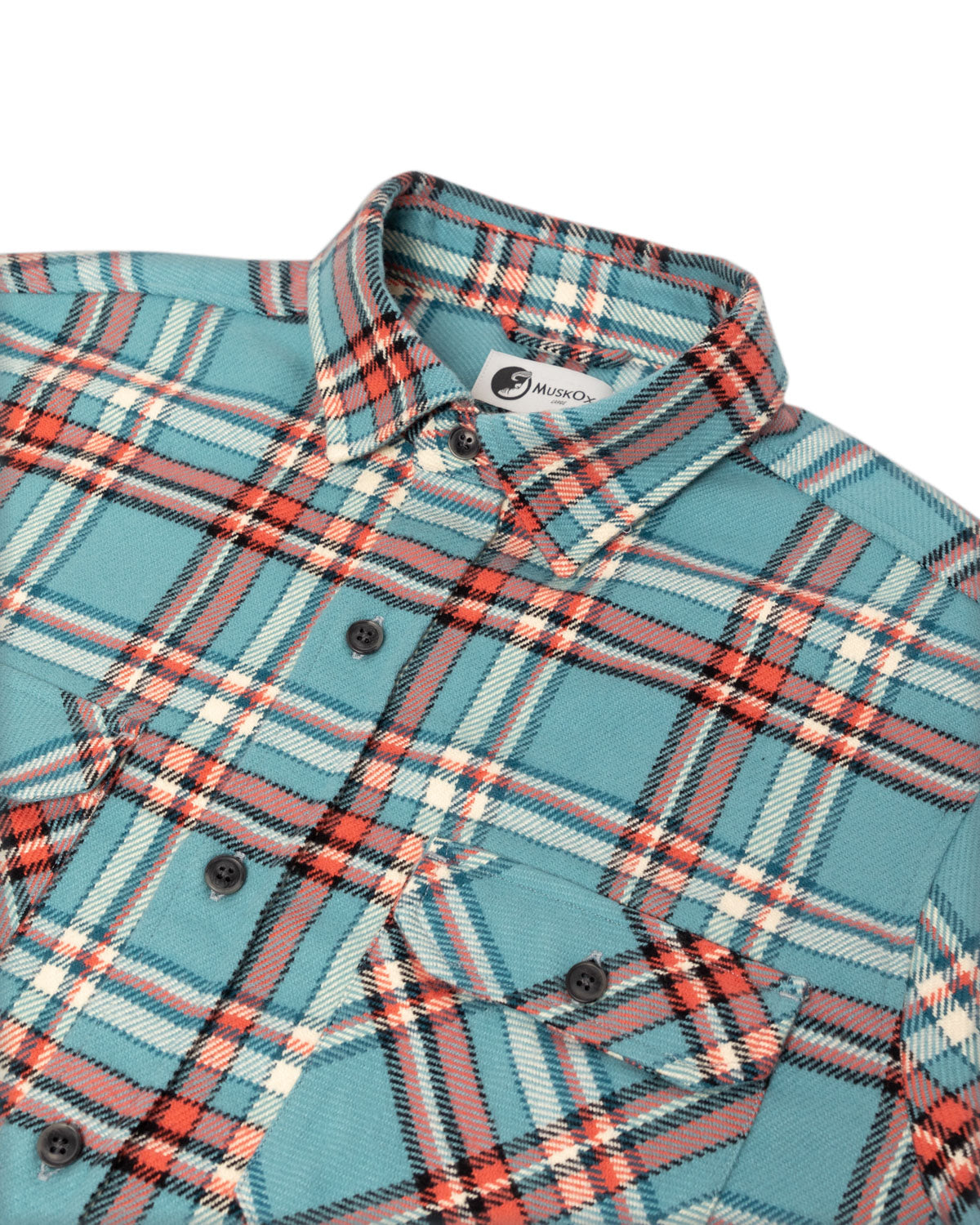 Field Grand Flannel in Teal Plaid, 100% Cotton Flannel for Men, Dense and Durable for the Field