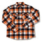 Field Grand Flannel in Bonfire Orange, Black and White, 100% Cotton Flannel Shirt for Men by MuskOx