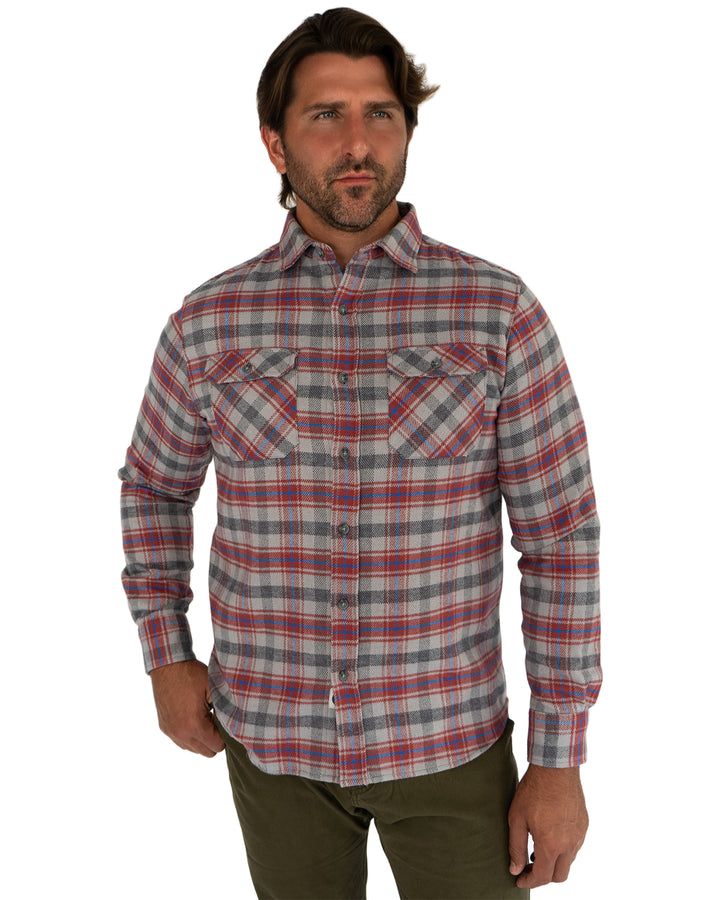 Field Grand Flannel Shirt for Men in Sedona Red Plaid