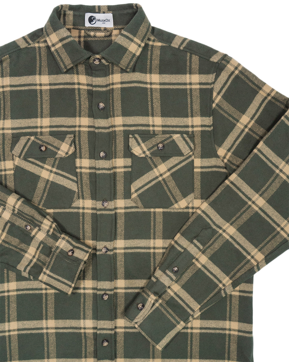 Soft Flannel Shirt for Men in 100% Cotton, Field Grand Flannel in Green ...