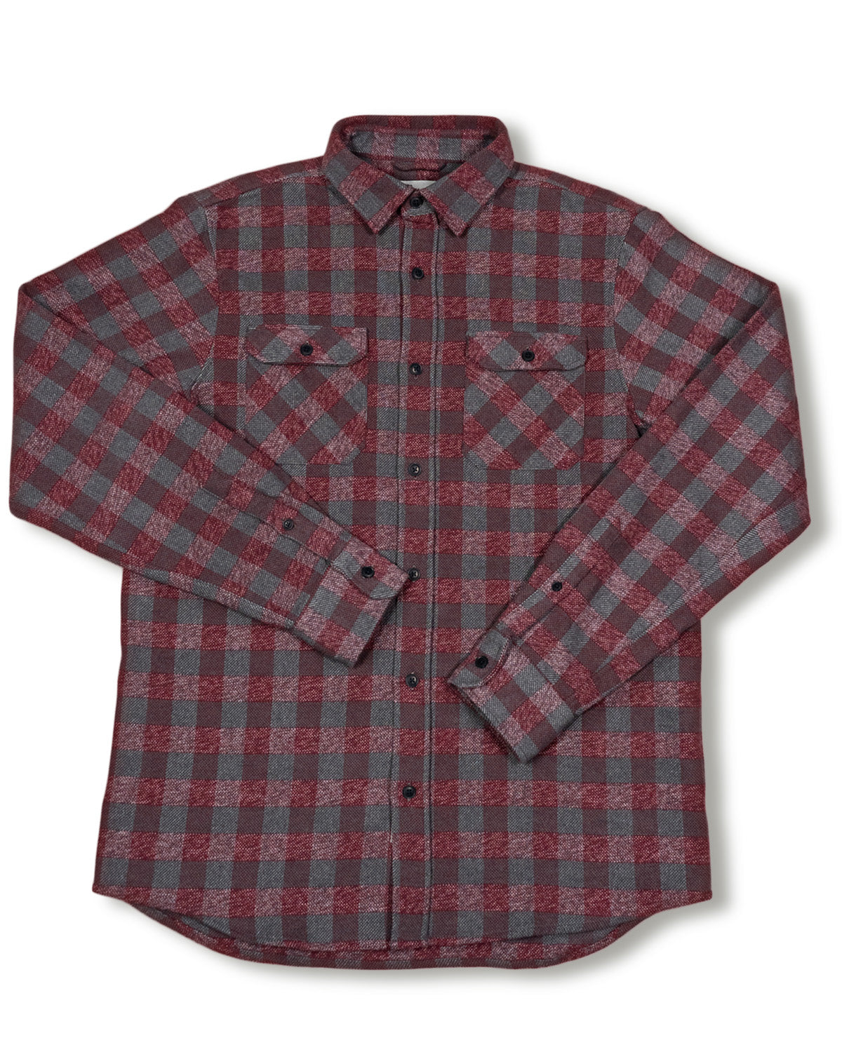WOOL FLANNEL SHIRTS Mサイズ バーガンディ｜Mens Heavy Weight Wool
