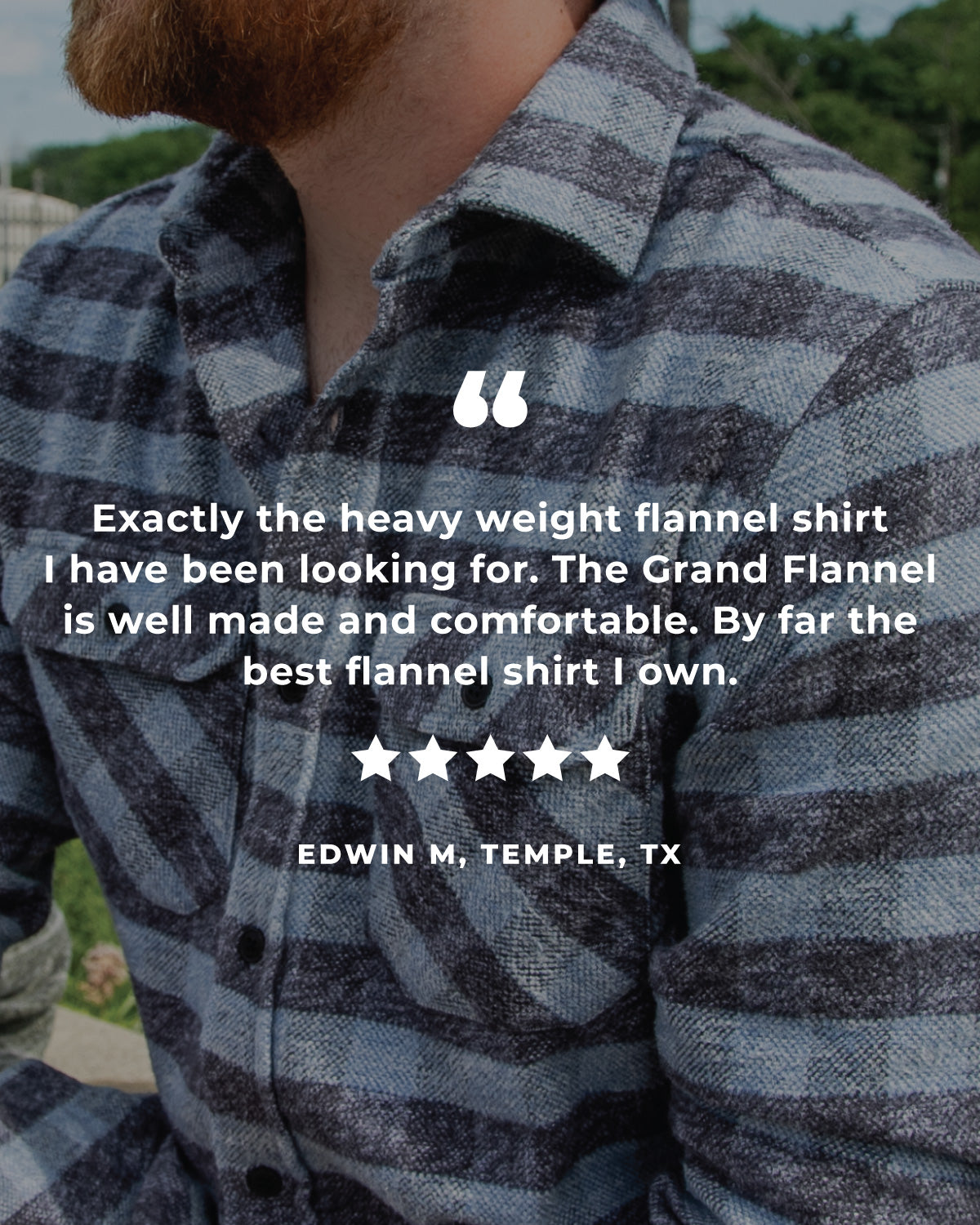 Grand Flannel in Cadet Blue, 100% Cotton Flannel Shirt for Men