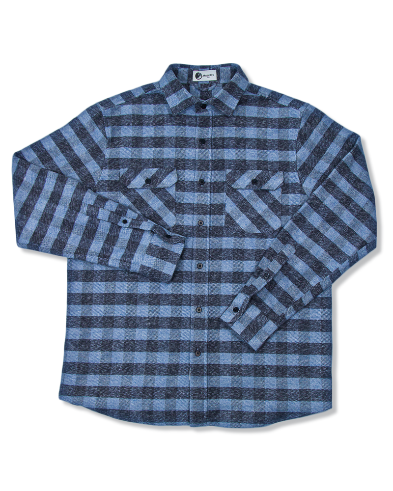 Grand Flannel in Cadet Blue, 100% Cotton Flannel Shirt for Men