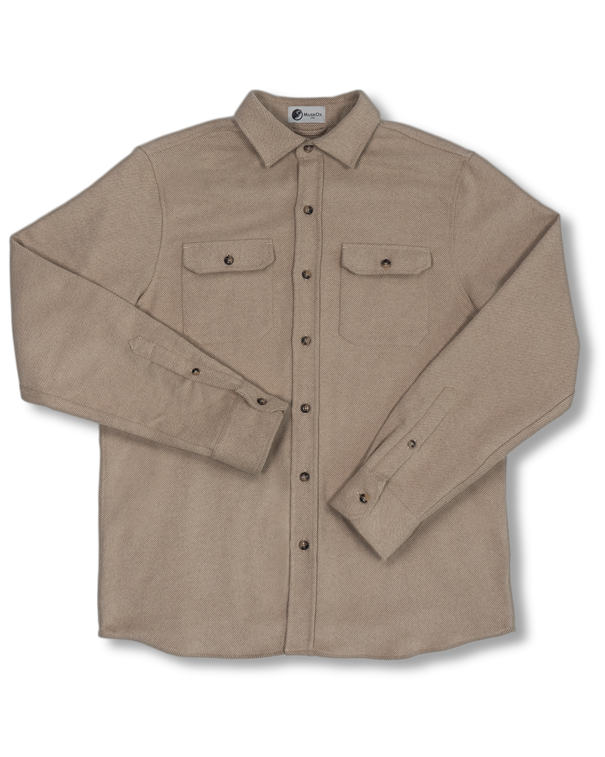 Grand Flannel Shirt in Camel, Solid Tan, 100% Cotton Flannel Shirt for Men