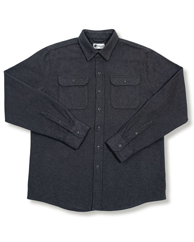 Grand Flannel in Charcoal, 100% Cotton Flannel Shirt for Men