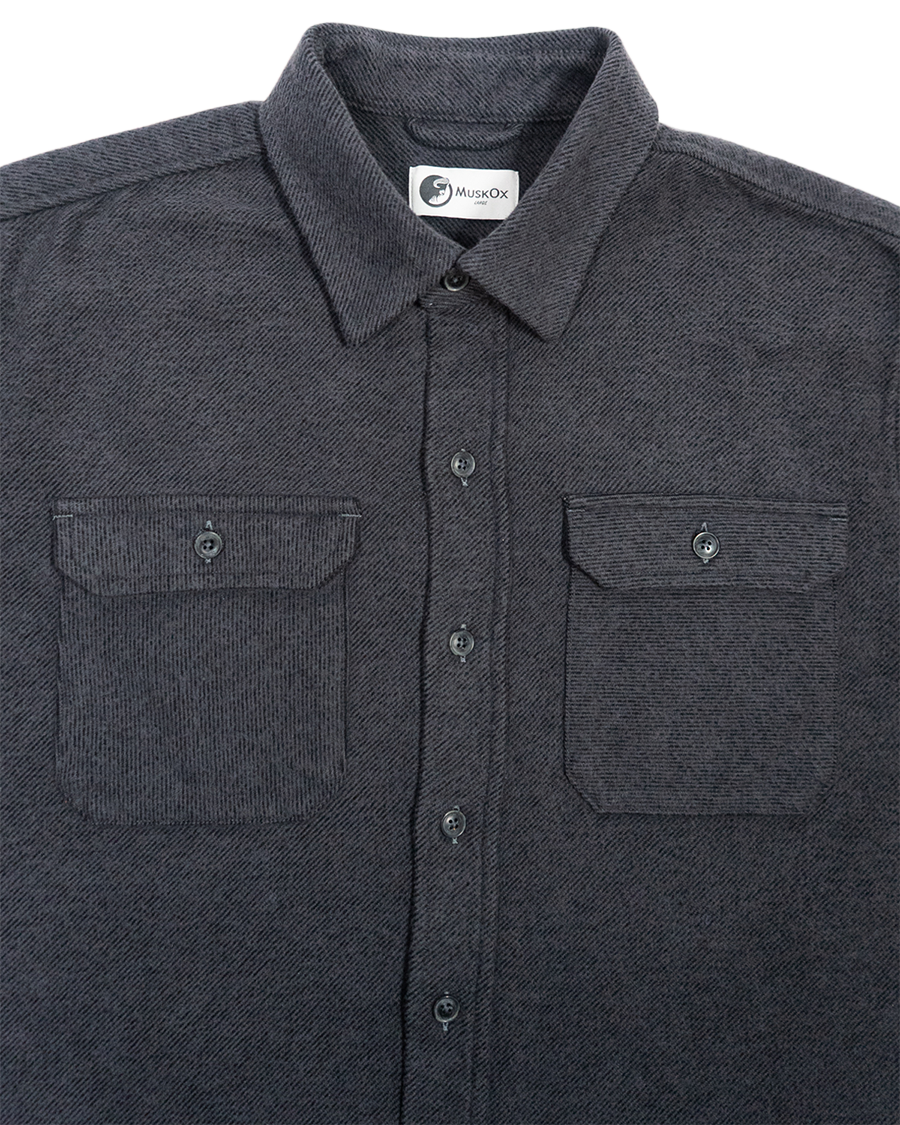 Grand Flannel in Charcoal, 100% Cotton Flannel Shirt for Men