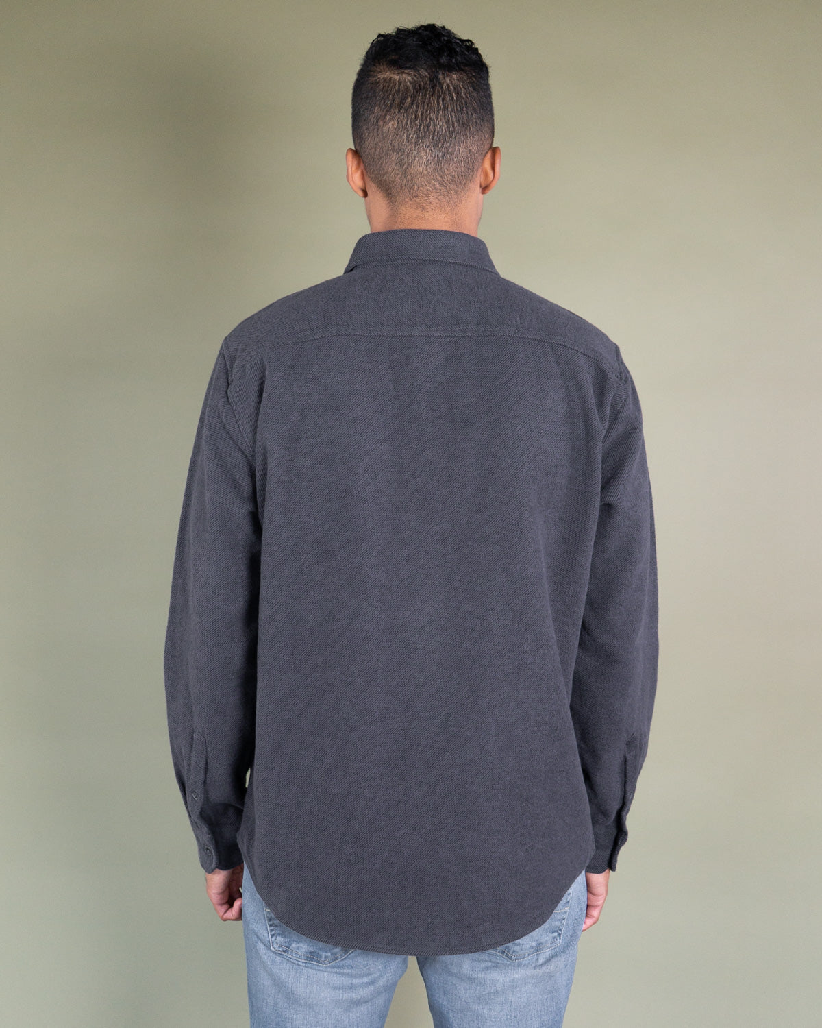 Grand Flannel in Charcoal, 100% Cotton Flannel Shirt for Men