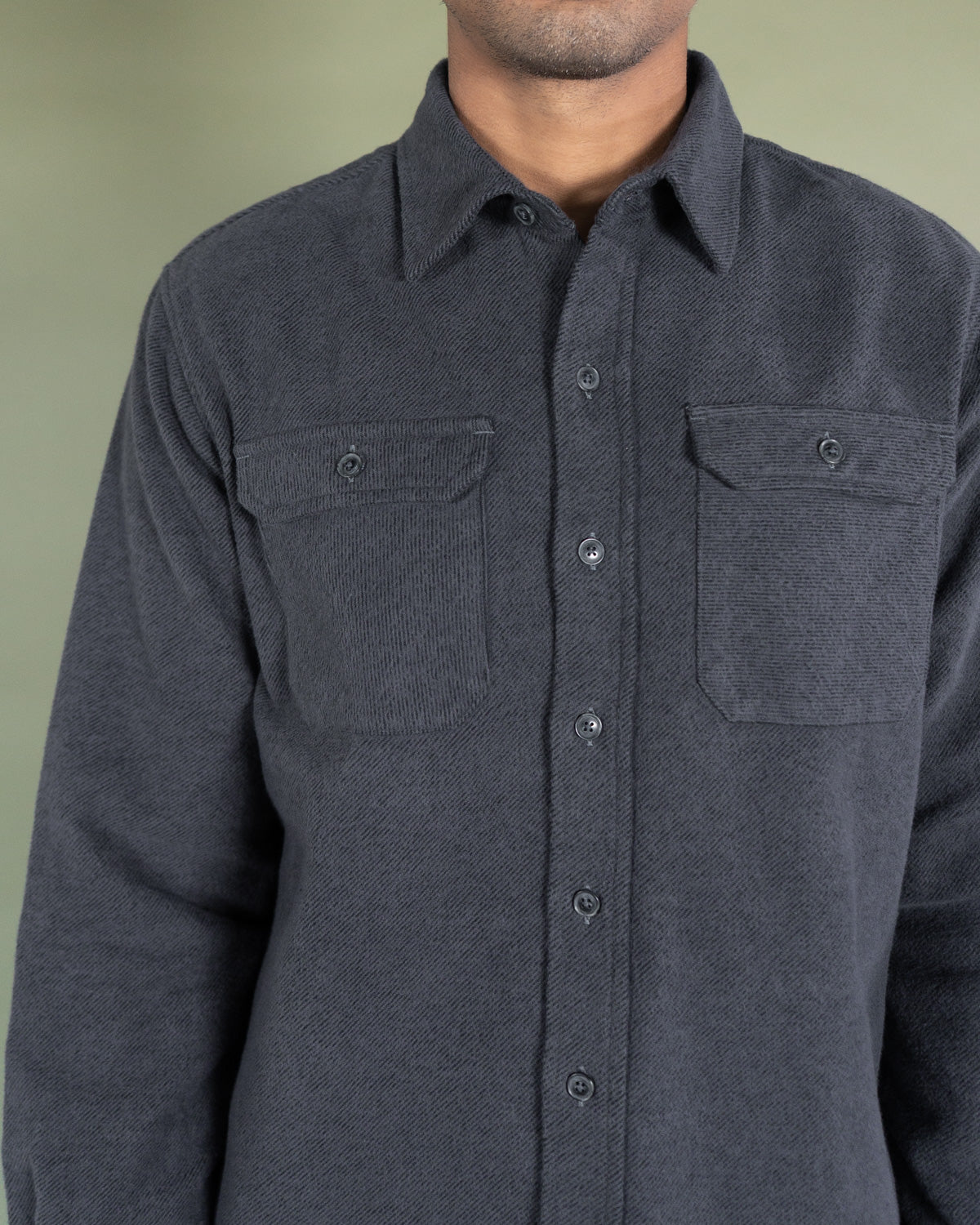 Grand Flannel in Charcoal, 100% Cotton Flannel Shirt for Men
