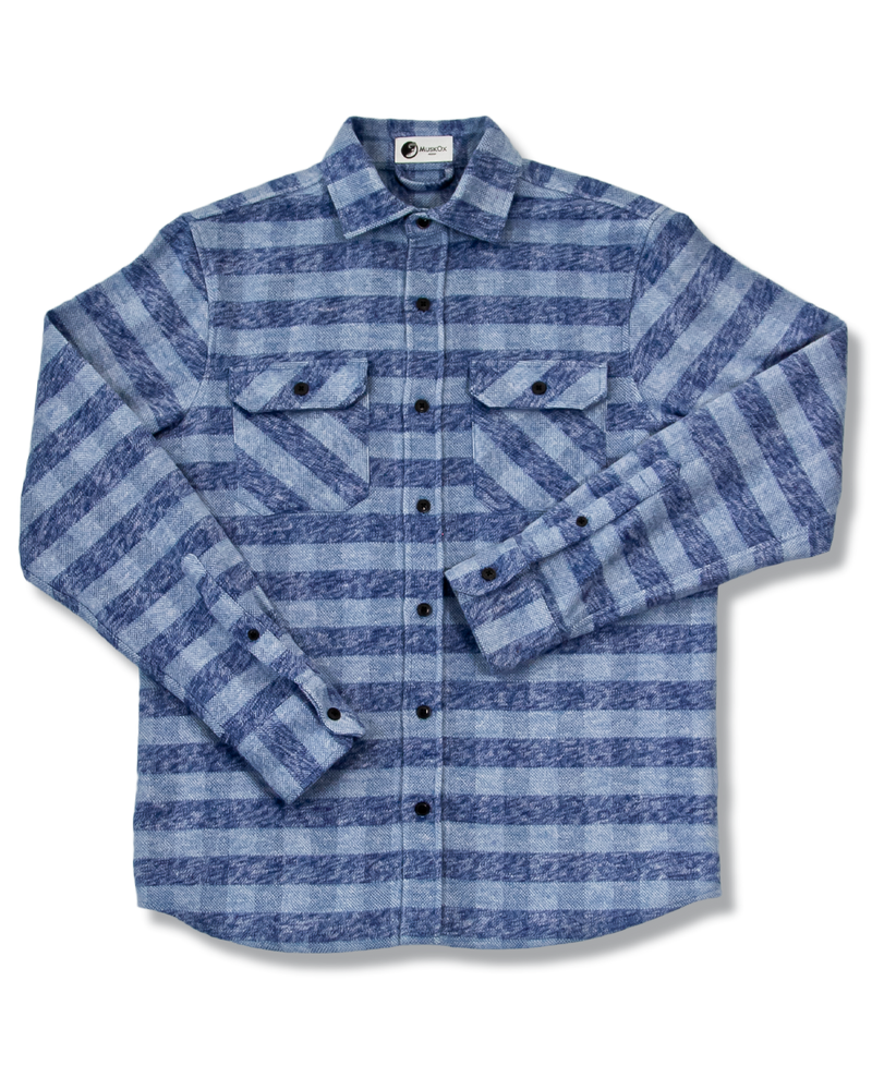 The Grand Flannel in Checkered Blue By MuskOx.