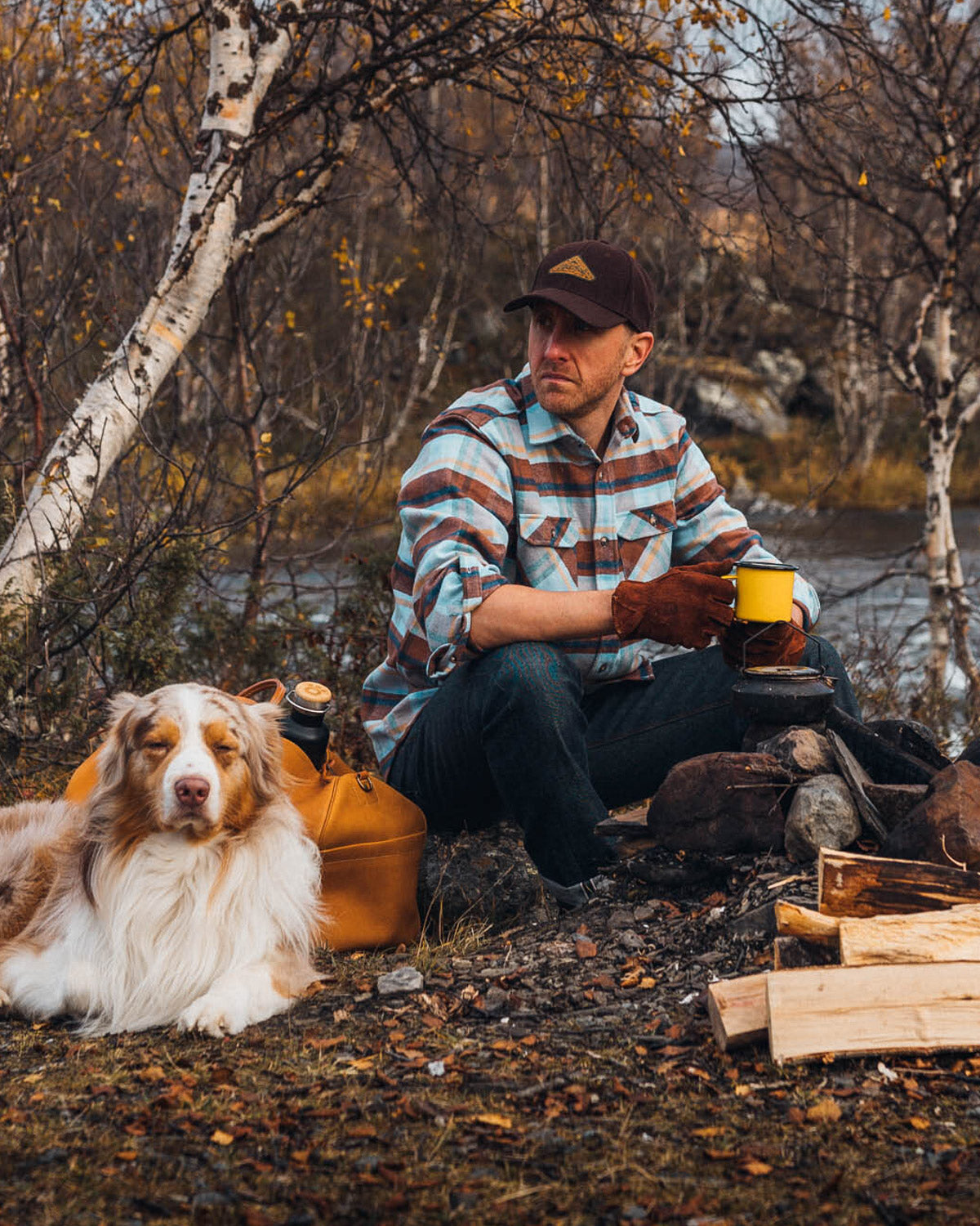 The Grand Flannel in Blue Plaid by MuskOx Flannels, 100% Heavyweight Cotton Flannel Shirt for Men