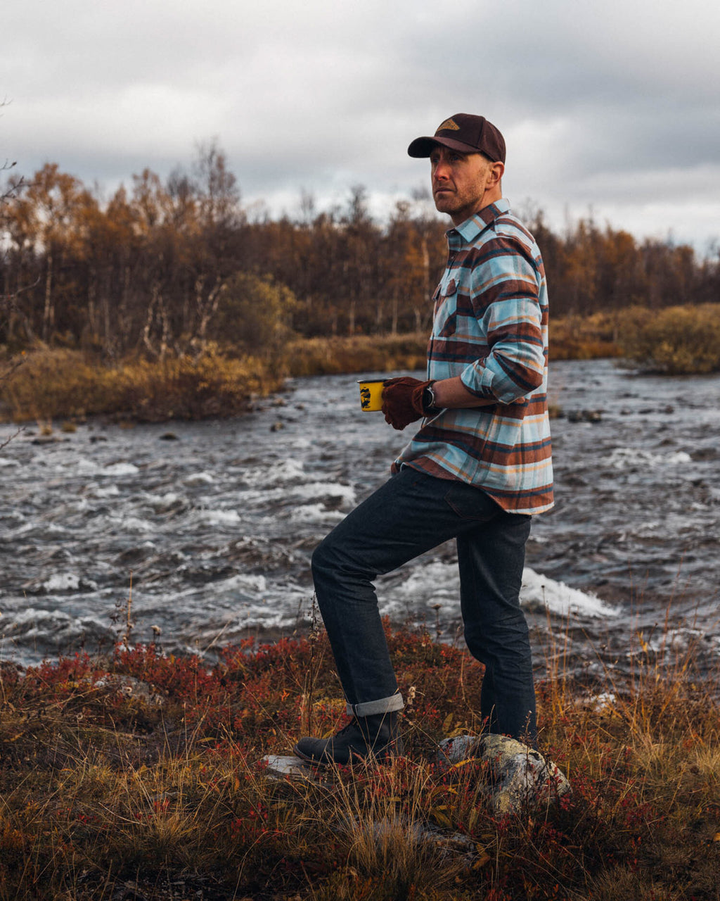 The Grand Flannel in Blue Plaid by MuskOx Flannels, 100% Heavyweight Cotton Flannel Shirt for Men