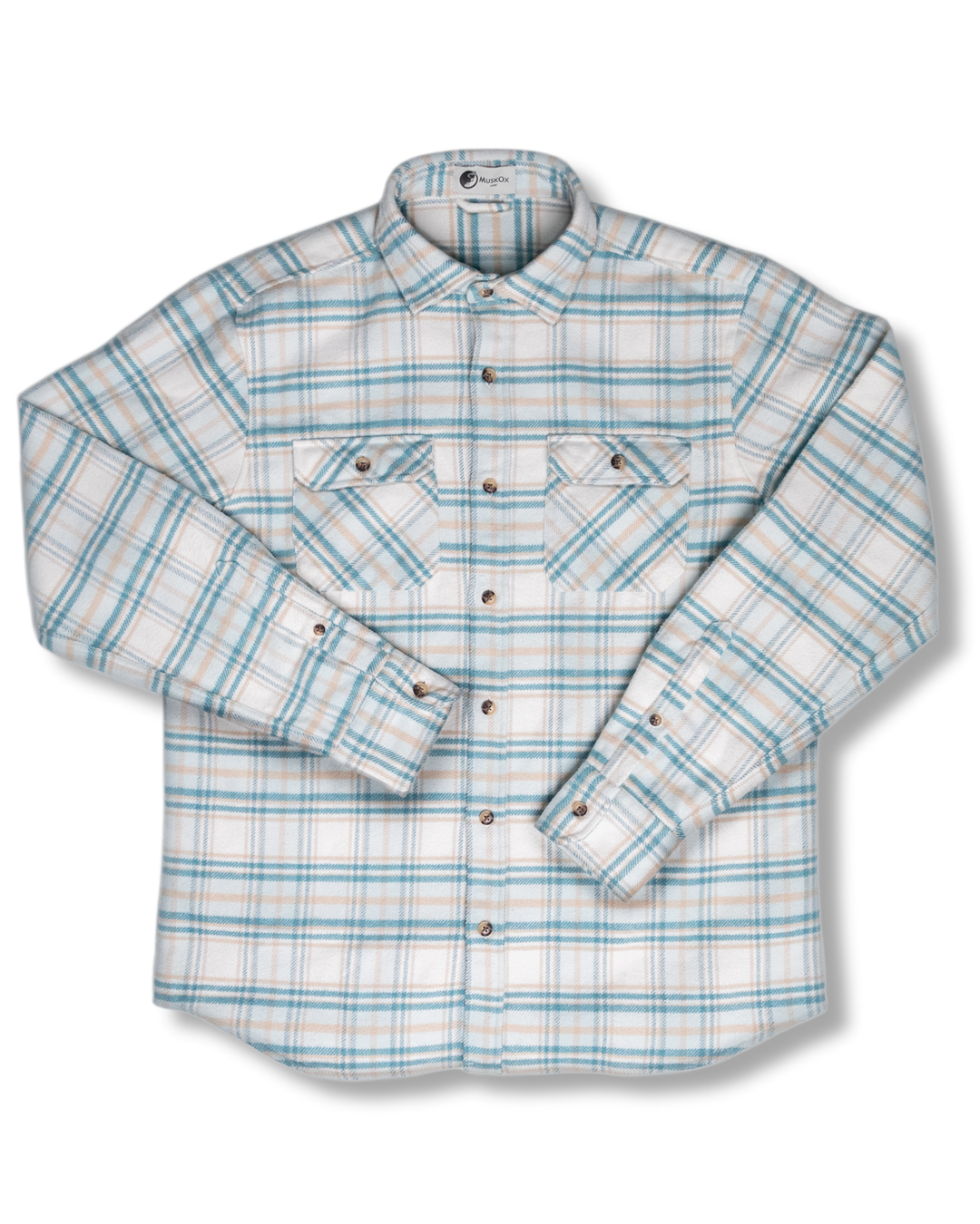 Grand Flannel Shirt for Men, 100% Cotton Heavyweight Flannel Shirt in Blue and Yellow Plaid
