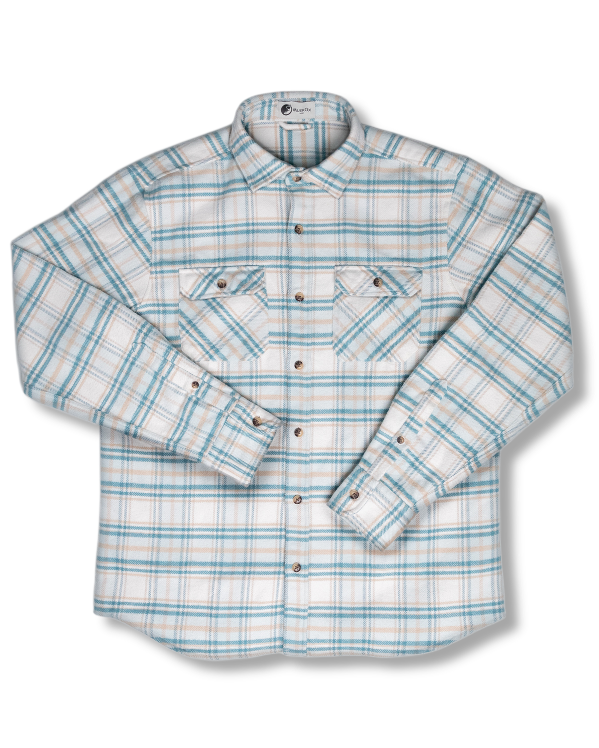 Grand Flannel Shirt for Men, 100% Cotton Heavyweight Flannel Shirt in Blue and Yellow Plaid