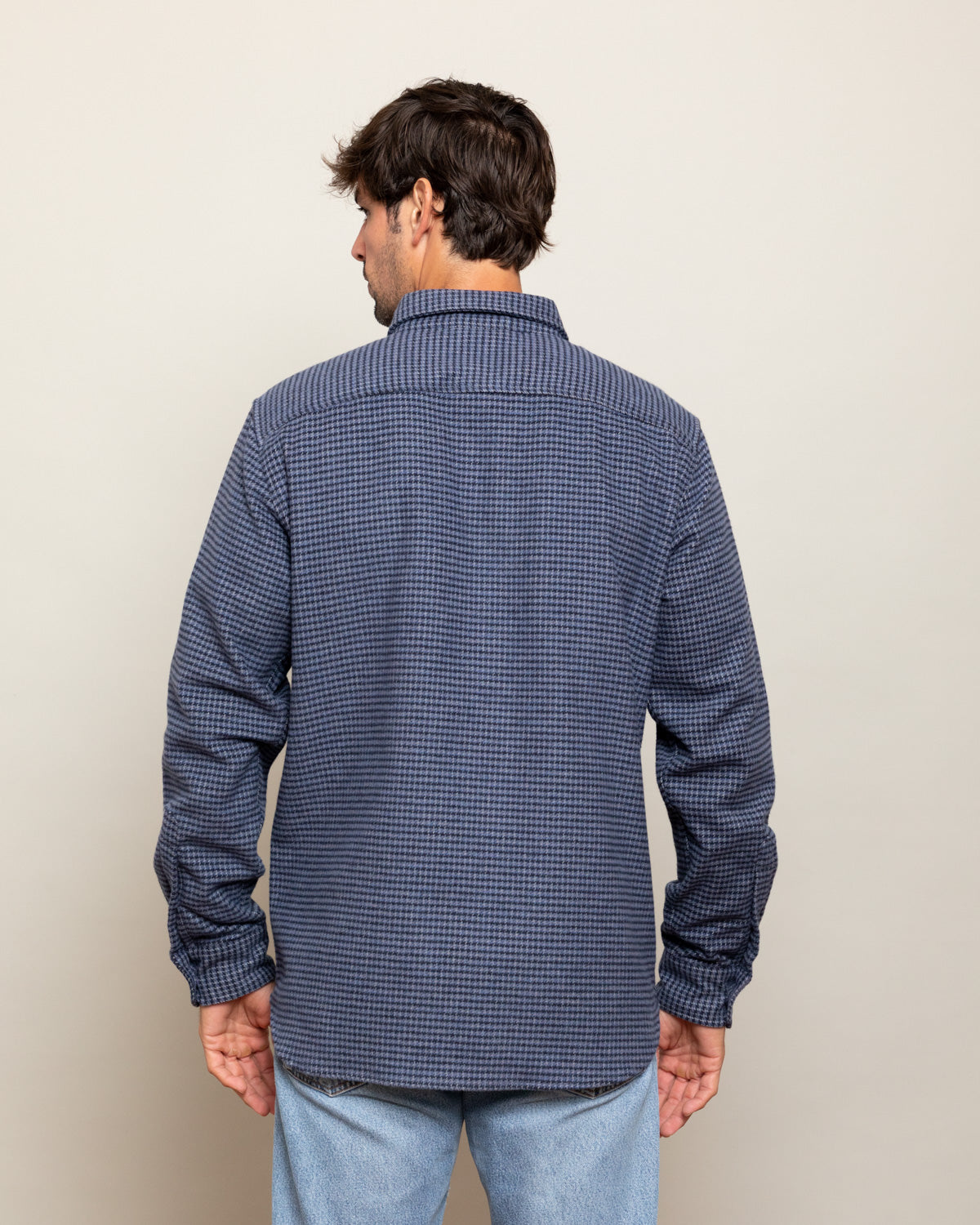 The Grand Flannel in Dark Blue by MuskOx Flannels, 100% Heavyweight Cotton Flannel Shirt for Men