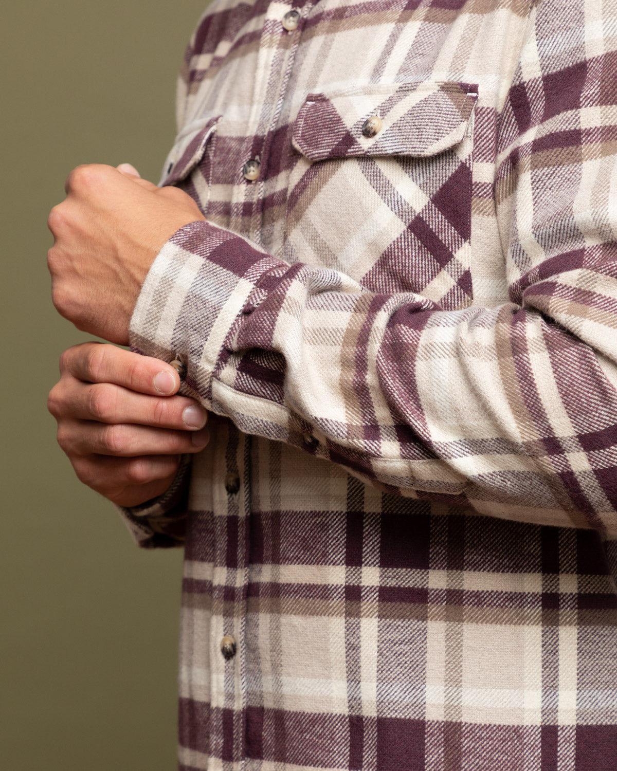 Soft Flannel Shirt for Men, Grand Flannel in Hickory Plaid