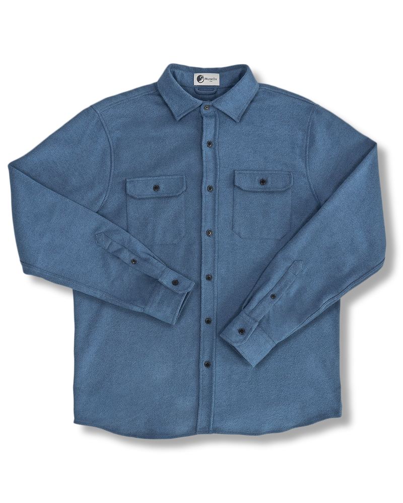 Grand Flannel Shirt in Lake Blue