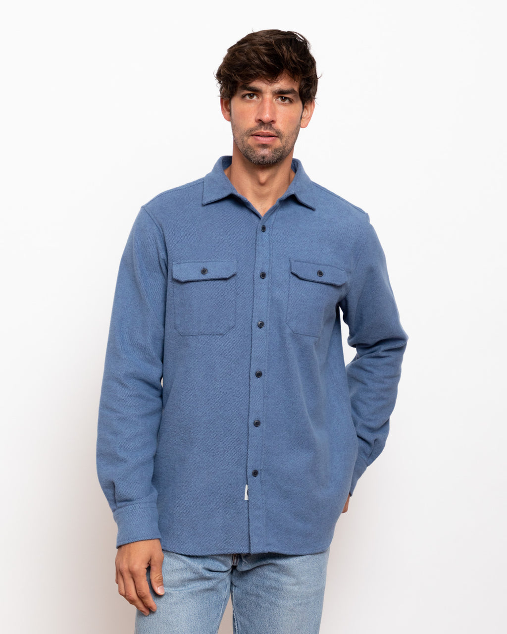 Grand Flannel Shirt in Lake Blue