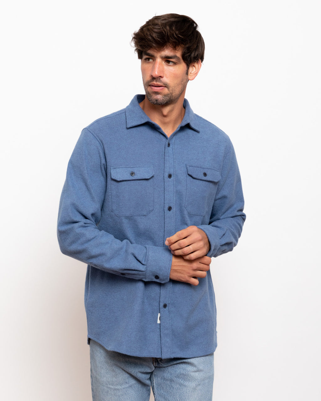 Grand Flannel Shirt in Lake Blue