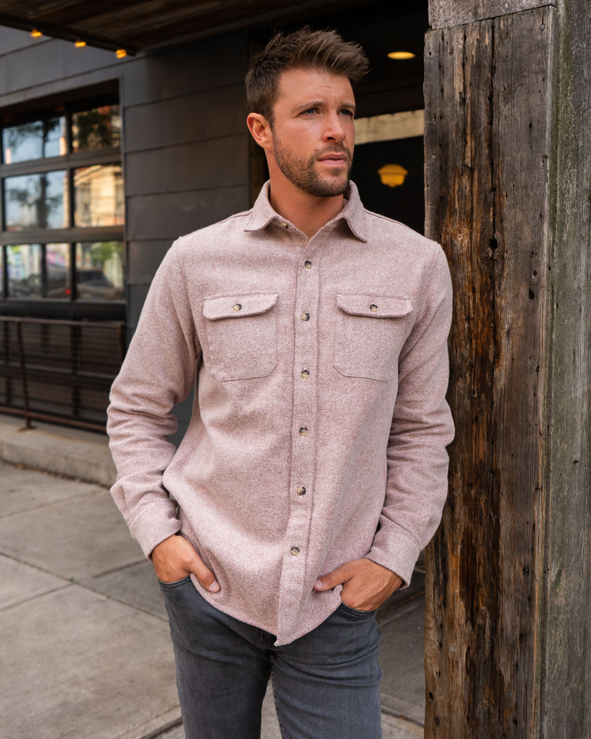 Soft Flannel Shirt for Men, Grand Flannel in Maroon Solid Molene