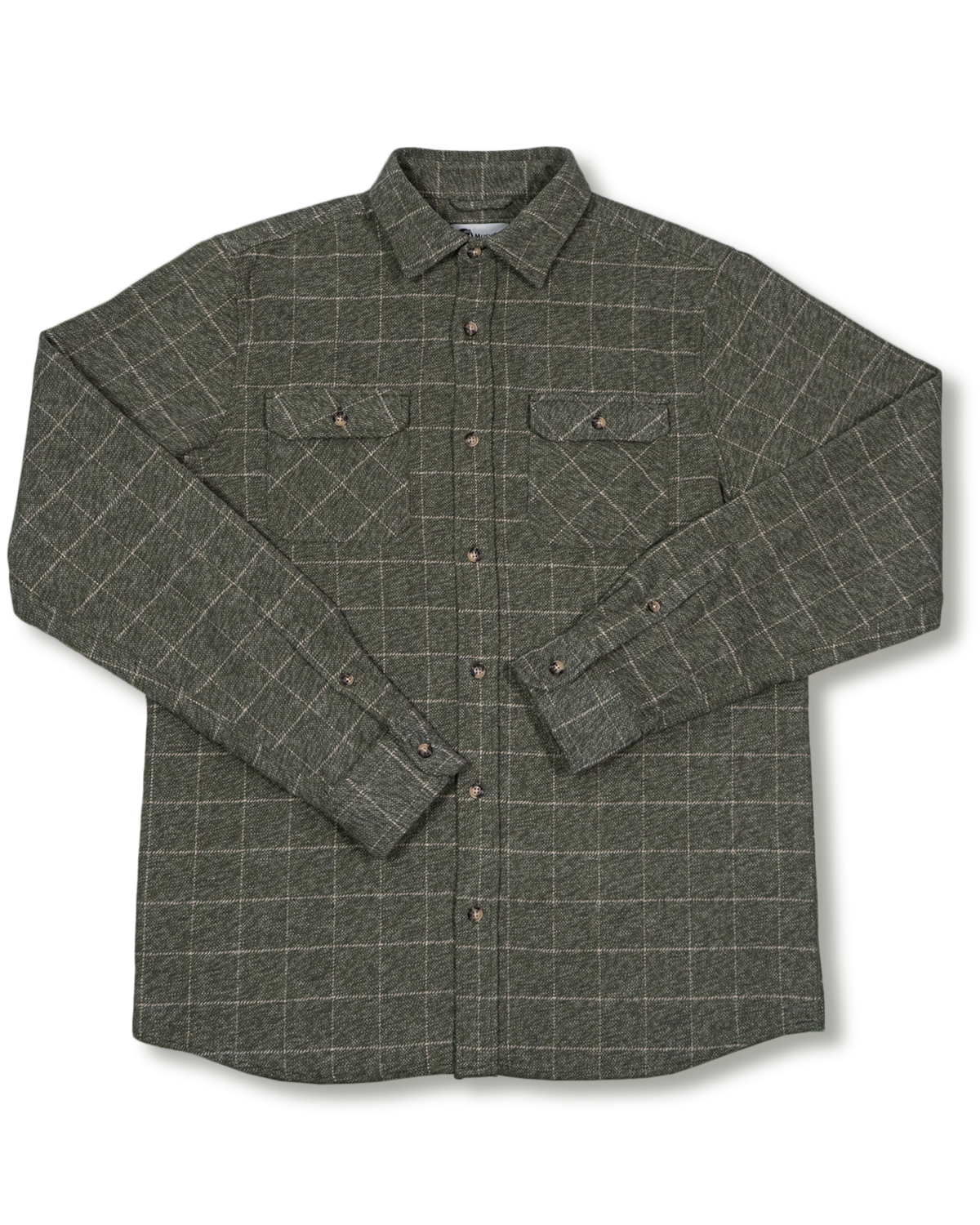 Moss Green Flannel for Men, 100% Cotton Flannel