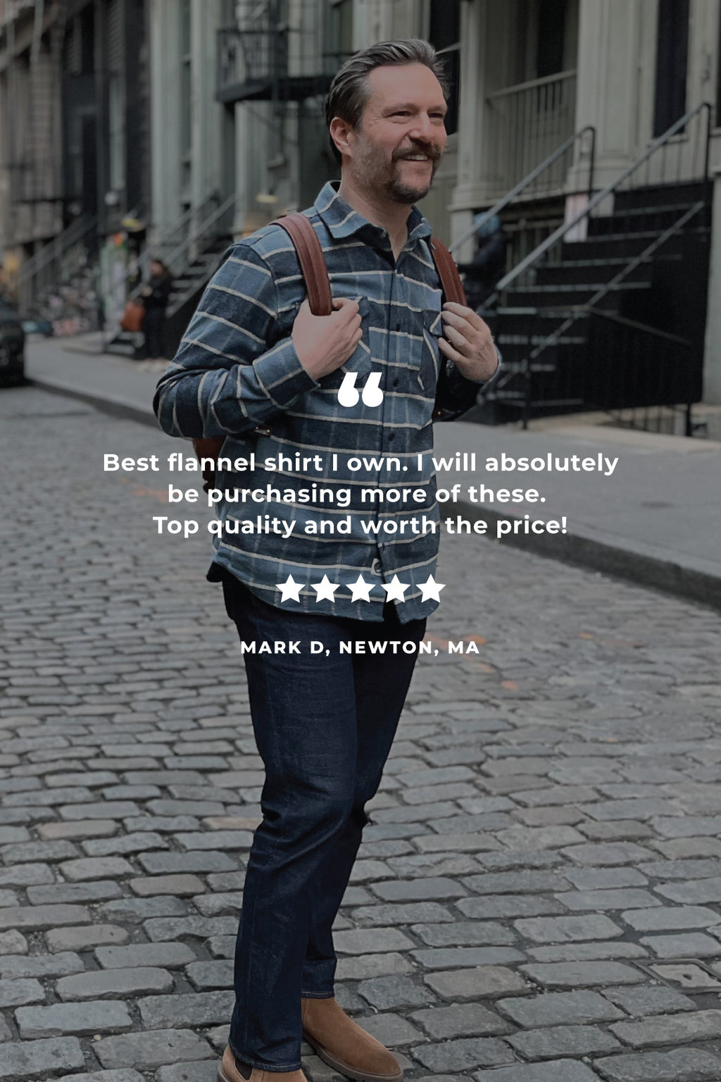 Grand Flannel in Ocean Blue, 100% Cotton Flannel Shirt for Men by MuskOx