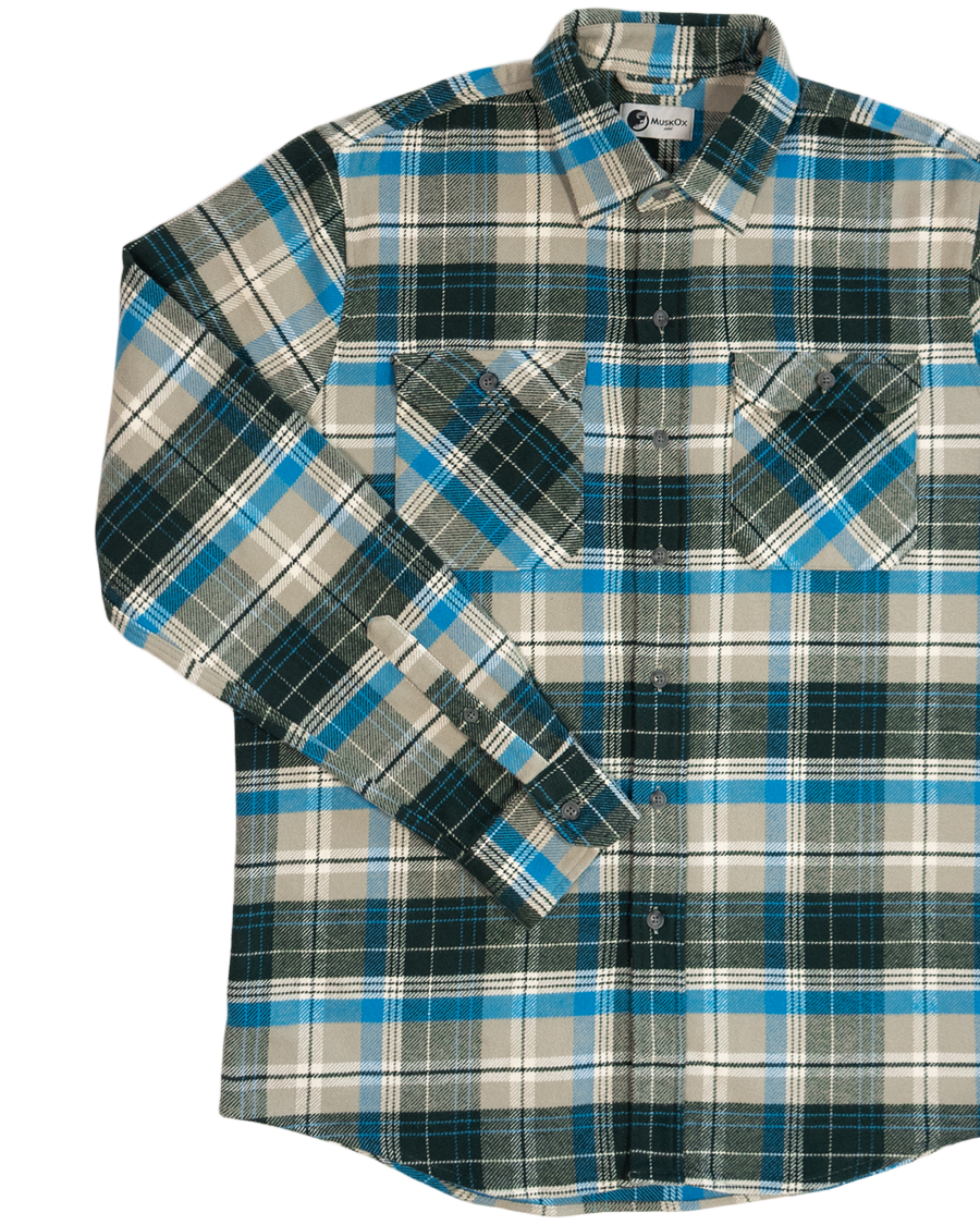 Soft Flannel Shirt for Men, 100% Cotton Grand Flannel, Pine